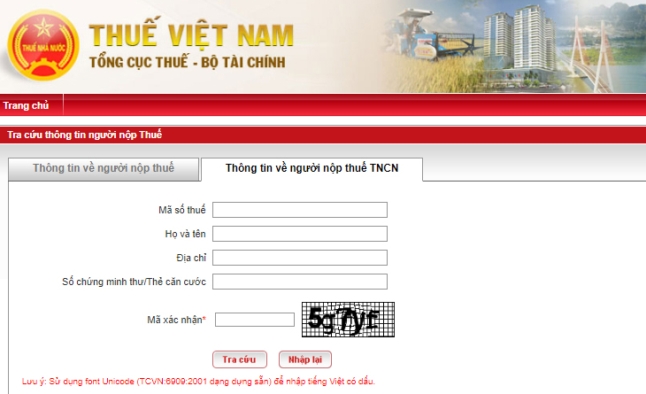 Bước 1: Truy cập vào trang web Thuế Việt Nam