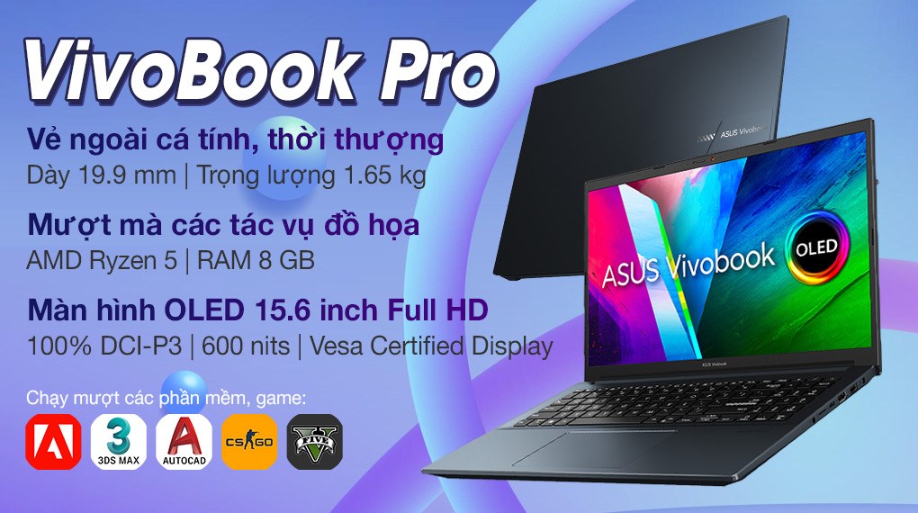 Máy tính xách tay Asus VivoBook Pro 15 OLED M3500QC R5 5600H