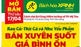 Cửa hàng Bách hoá XANH tại Phường 4, TX. Gò Công khai trương ngày 17/04/2020