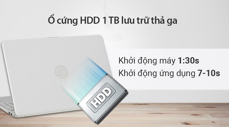 Ổ cứng HDD 1 TB cho dung lượng lưu trữ lớn, khởi động máy nhanh