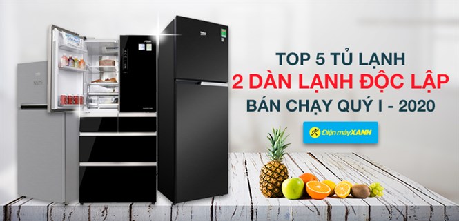 Top 5 tủ lạnh có 2 dàn lạnh độc lập bán chạy nhất quý I - 2020 tại Điện máy XANH