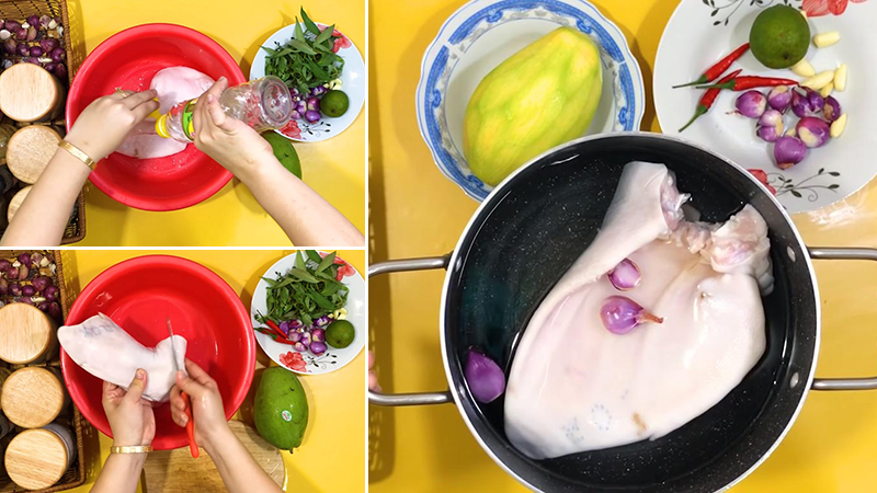 Sơ chế tai heo Sơ chế tai heo