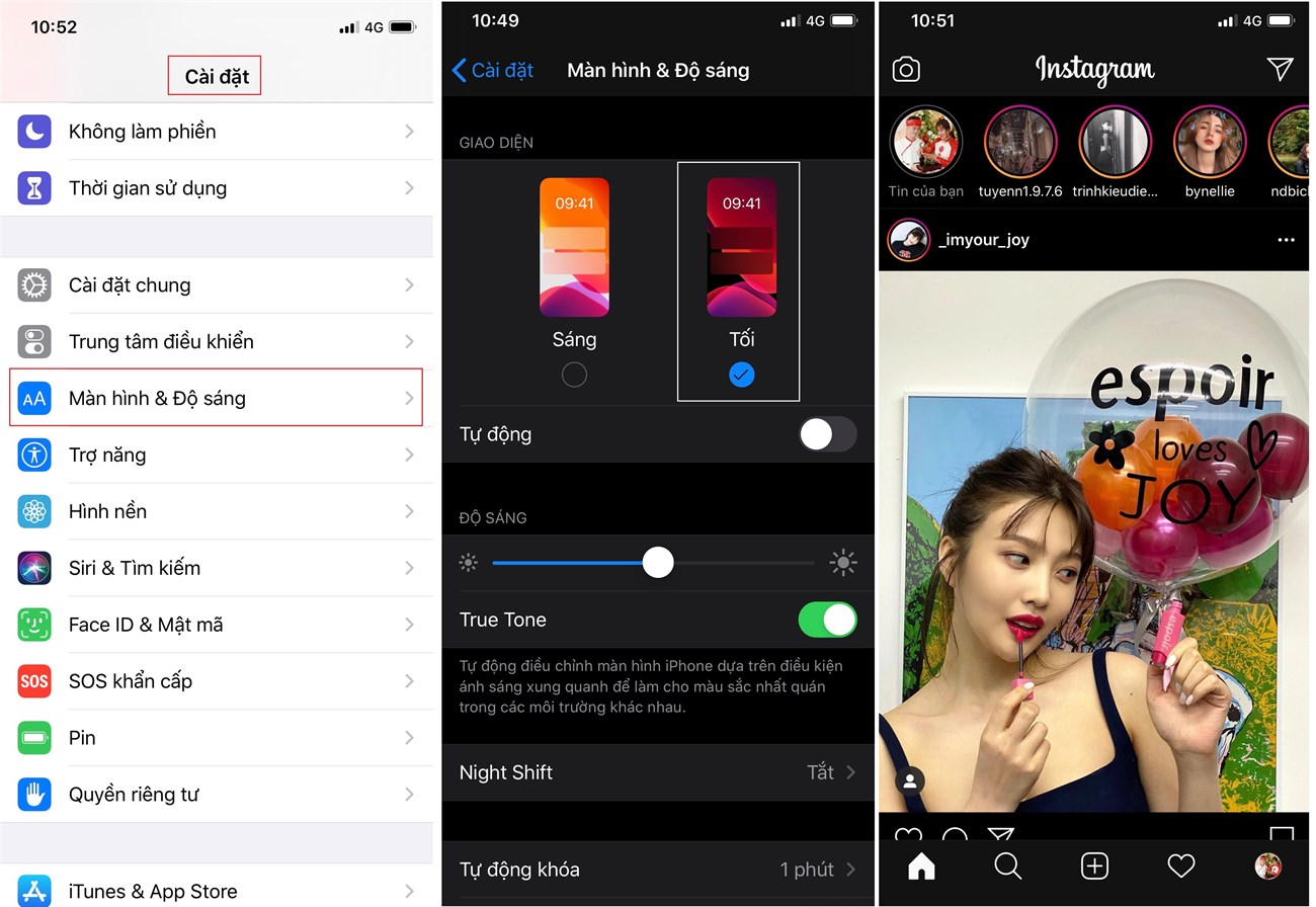 Cách bật Dark Mode trên Instagram cho điện thoại Android, iPhone