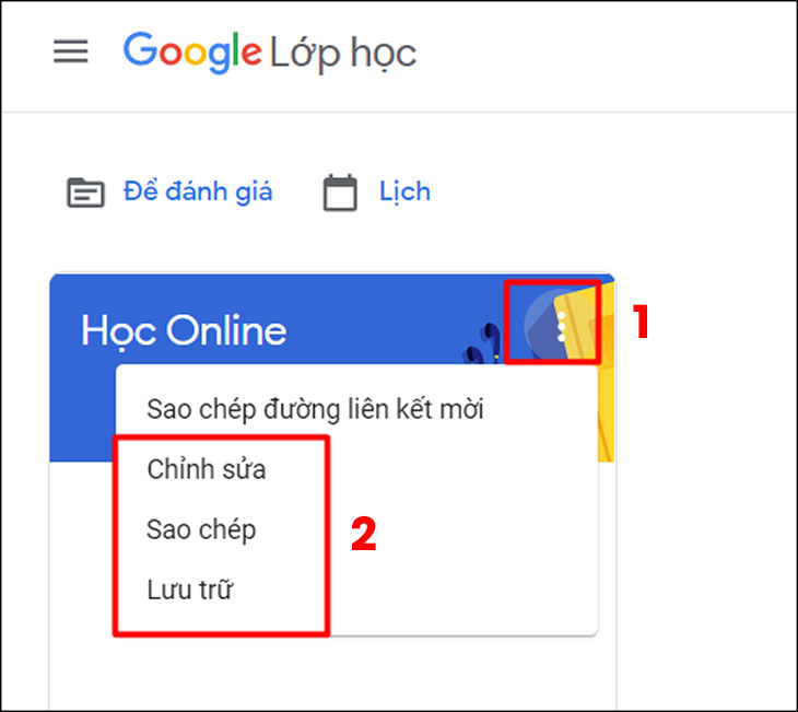 Chọn Chỉnh sửa, Sao chép hoặc Lưu trữ để thực hiện các thay đổi bạn cần