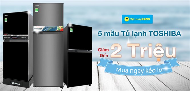 5 mẫu tủ lạnh Toshiba giá đã rẻ, lại còn giảm thêm tới gần 2 triệu, mua ngay kẻo lỡ!