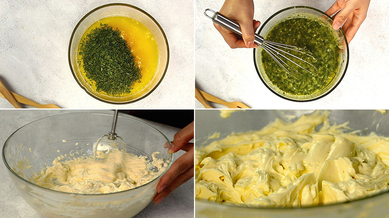 Bước 2: Làm xốt bơ tỏi và kem phô mai