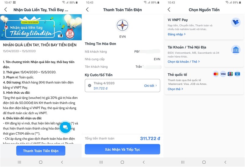 Thanh toán tiền điện thông qua VNPT PAY Thanh toán tiền điện thông qua VNPT PAY