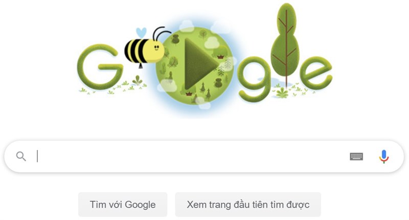 Google Doodles kỷ niệm 50 năm ngày Trái đất bằng hình tượng trưng con ong