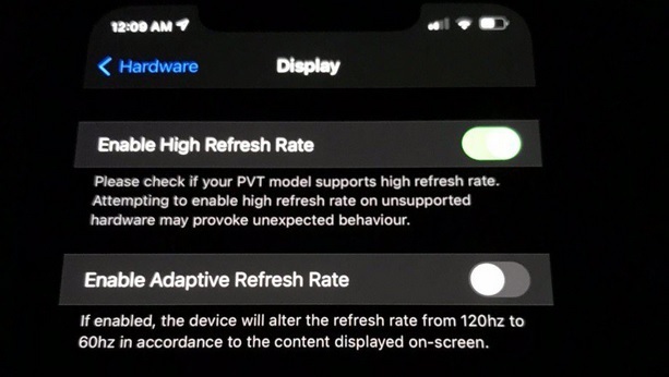 iPhone 12 Pro max 120 Hz