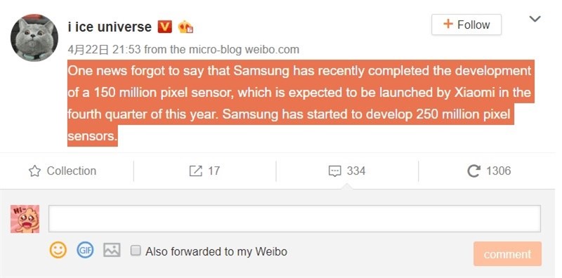 Xiaomi sẽ sử dụng cảm biến camera 150MP cho smartphone vào quý 4/2020, nhưng Samsung lại đang phát triển cảm biến camera khủng hơn, lên tới 250MP Xiaomi sẽ sử dụng cảm biến camera 150MP cho smartphone vào quý 4/2020, nhưng Samsung lại đang phát triển cảm biến camera khủng hơn, lên tới 250MP