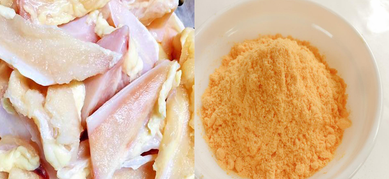 Nguyên liệu món ăn sụn gà chiên giòn sốt bơ tỏi, phô mai và trứng muối