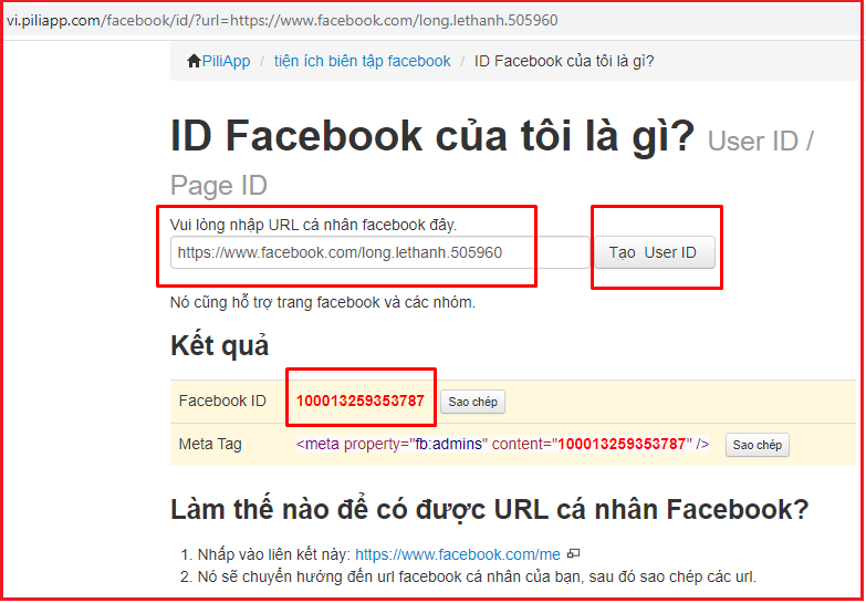 Cách ẩn trạng thái Đã xem và hẹn giờ gửi tin nhắn trên Facebook > Tìm ID trên Facebook