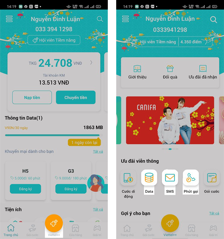 Đổi điểm Viettel++