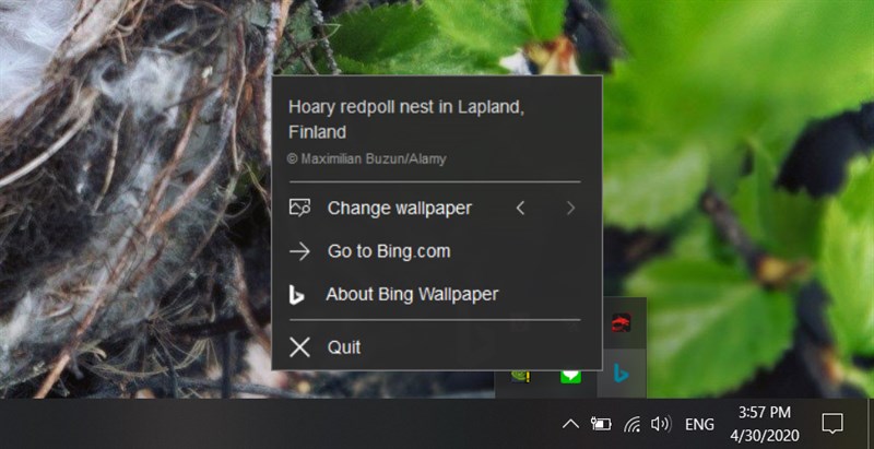 Cách cài hình nền Bing Wallpaper