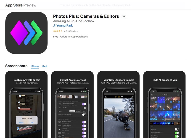 Ứng dụng chụp ảnh iOS tính phí đang miễn phí có thời hạn Ứng dụng chụp ảnh iOS tính phí đang miễn phí có thời hạn