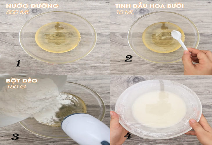 Bước 1 Trộn bột bánh Bánh trung thu dẻo