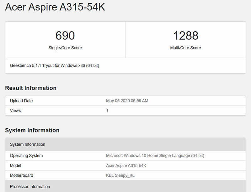Đo CPU bằng GeekBench 5