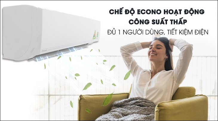 7 lí do bạn nên mua máy lạnh Daikin trong mùa hè này > Chế độ Econo trên Máy lạnh Daikin Inverter 2.5 HP FTKC60UVMV 