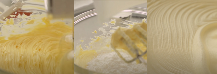 Bước 4 Đánh tan bơ với đường bột Bánh Crepe xoài ngàn lớp