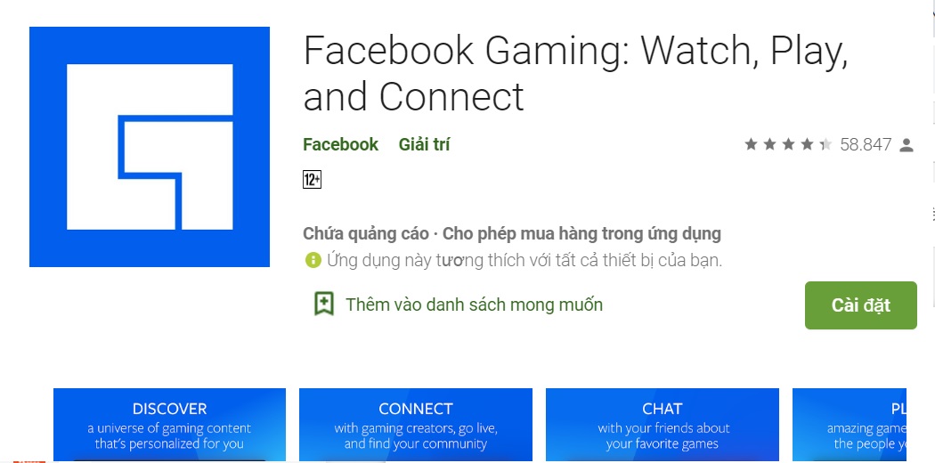 Facebook Gaming là gì? Hướng dẫn cách cài đặt, đăng kí và kiếm tiền trên Facebook Gaming đơn giản, nhanh chóng > Cách tải ứng dụng Facebook Gaming cho Android