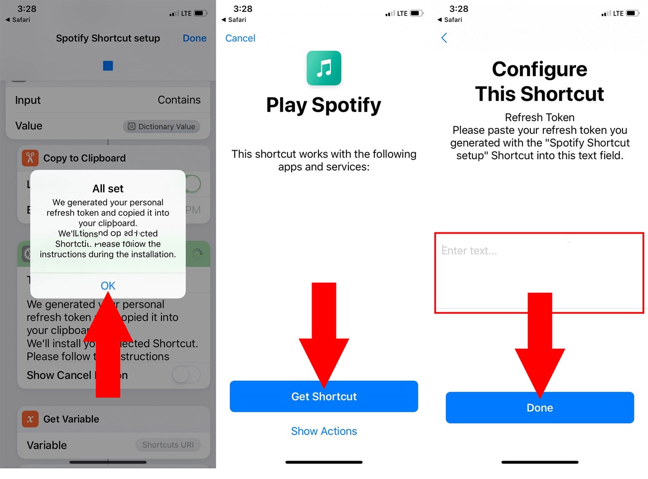 Hướng dẫn cách thêm và sử dụng Siri Shortcuts trên Spotify > dán code đã sao chép