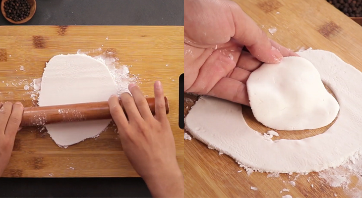 Bước 5 Tạo hình bánh Bánh quai vạc hấp - bánh gối hấp