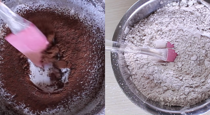 Bước 1 Trộn bột Bánh quy socola bằng nồi chiên không dầu