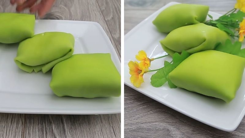 Bánh crepe sầu riêng lá dứa