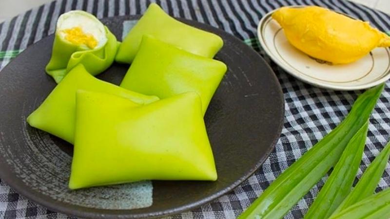 Cách làm bánh crepe sầu riêng lá dứa