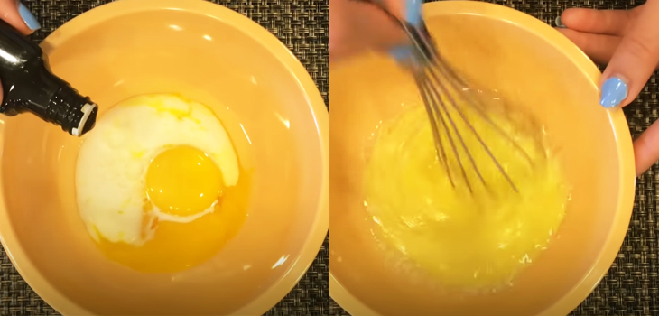 Bước 1 Đánh trộn hỗn hợp lòng đỏ trứng và bột mousse trái bơ
