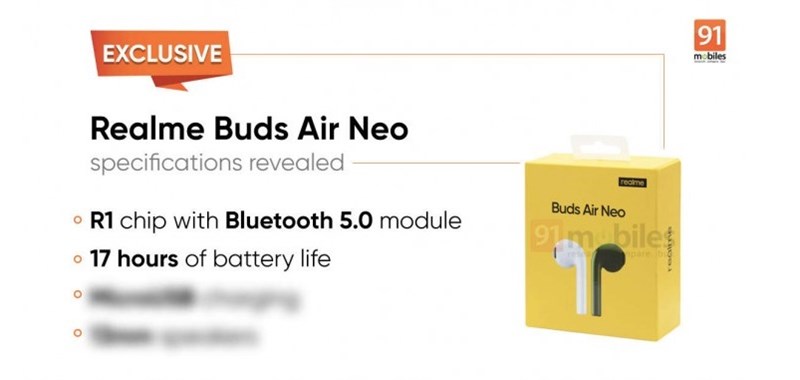 Tai nghe không dây Realme Buds Air Neo rò rỉ những tính năng ấn tượng: Dùng 17 giờ, có chế độ Gaming Mode Tai nghe không dây Realme Buds Air Neo rò rỉ những tính năng ấn tượng: Dùng 17 giờ, có chế độ Gaming Mode