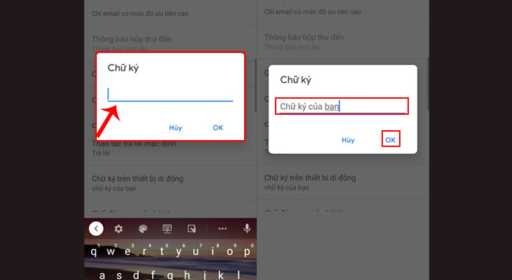 Tạo chữ ký Gmail trên điện thoại