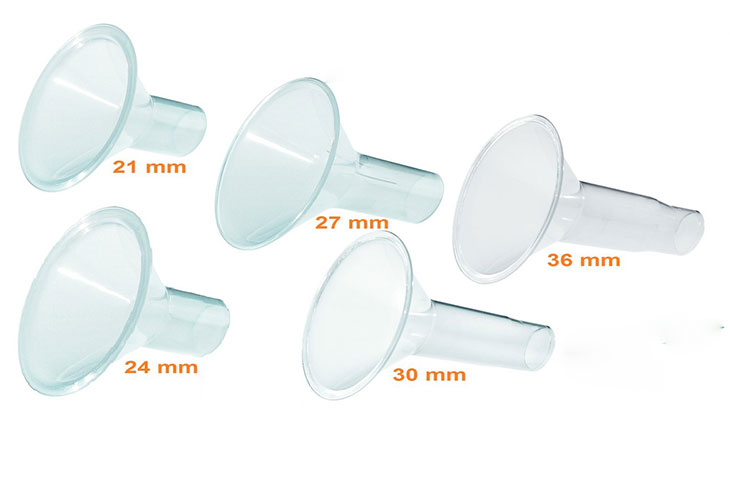 7 nguyên nhân và cách khắc phục máy hút sữa dùng điện, dùng pin bị yếu > Phễu hút sữa không vừa