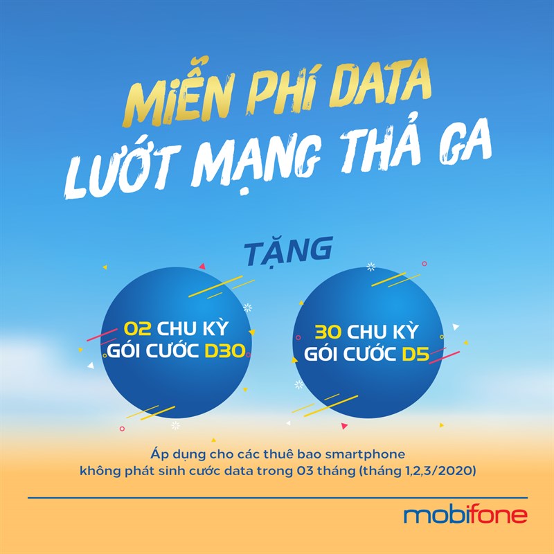 Cách nhận miễn phí gói cước D5 và D30 tặng 1GB/ngày của Mobifone