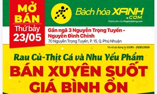 Cửa hàng Bách hoá XANH tại Số 70 Nguyễn Trọng Tuyển, Quận Phú Nhuận khai trương ngày 23/05/2020