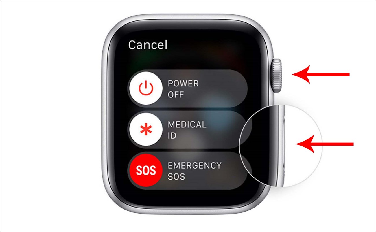 Cách khắc phục Apple Watch không phản hồi, bị treo đơn giản > Khởi động lại Apple Watch