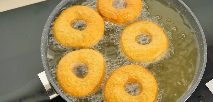 Bước 7 Chiên bánh Bánh donut trà xanh