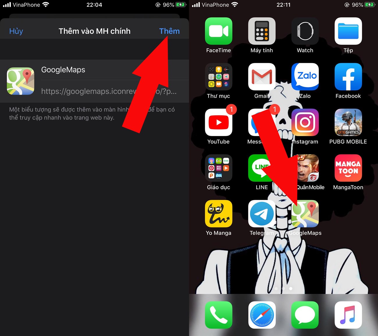 Hô biến giao diện icon iOS 6 lên các iPhone mới mà không cần jailbreak > ấn thêm để thêm nút