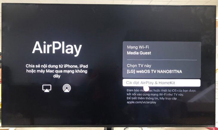 Thiết lập AirPlay và Home Kit
