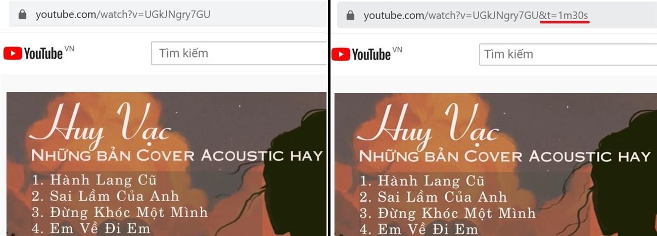 Tổng hợp 9 thủ thuật hữu ích với đường link YouTube > Chia sẻ video ở một thời gian phát bất kỳ