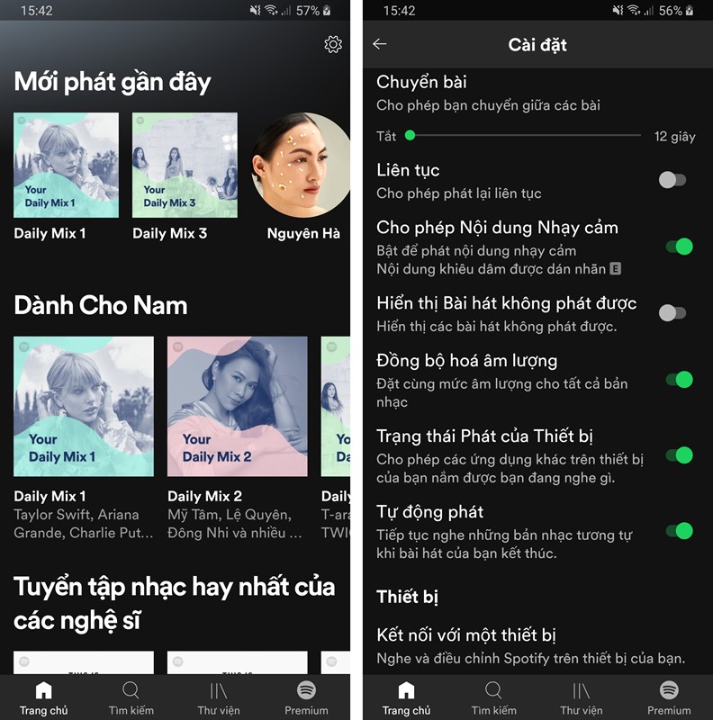 Nghe nhạc không quảng cáo trên Spotify