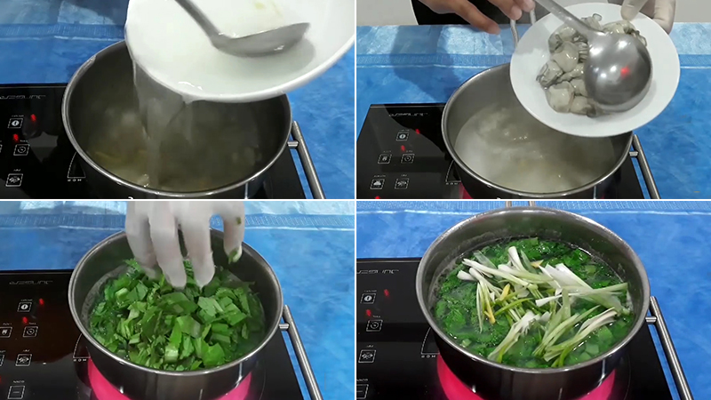 Nấu canh hàu cải xanh