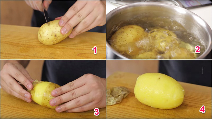 Bước 1 Sơ chế khoai tây Bánh quy khoai tây keto không đường