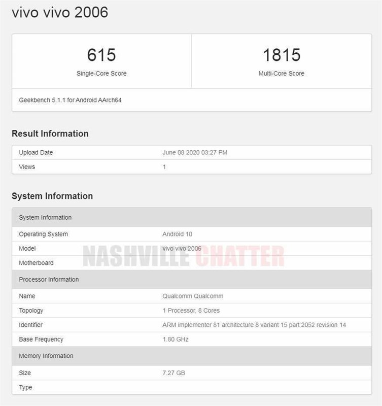 Vivo X60s 5G dùng chip Snapdragon 765 xuất hiện trên Geekbench Vivo X60s 5G dùng chip Snapdragon 765 xuất hiện trên Geekbench