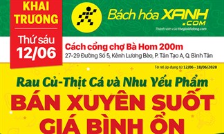 Cửa hàng Bách hoá XANH tại Số 27-29 Đường số 5, Quận Bình Tân khai trương ngày 12/06/2012