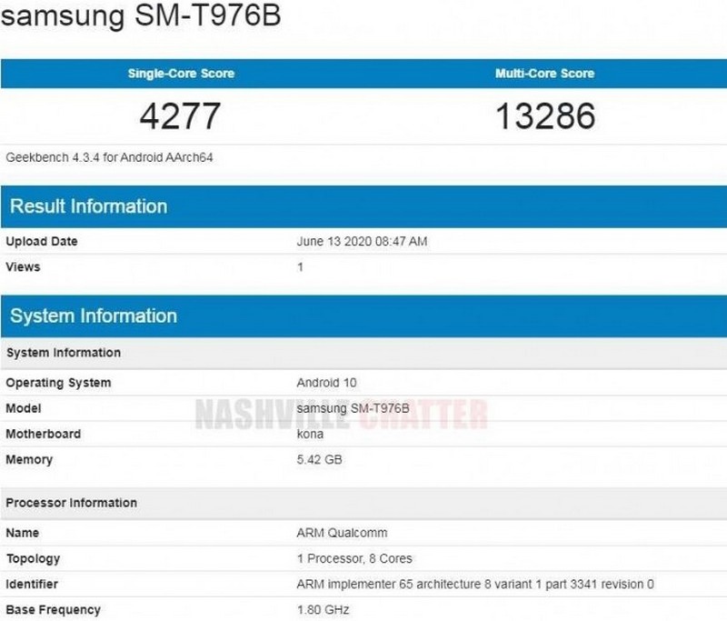Samsung Galaxy Tab S7+ lộ điểm sức mạnh trên Geekbench, dùng chip Snapdragon 865 thì quá ngon rồi