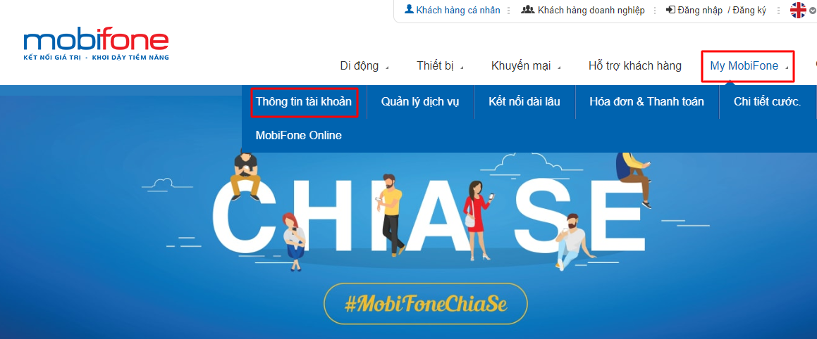 Kiểm tra trên website nhà mạng