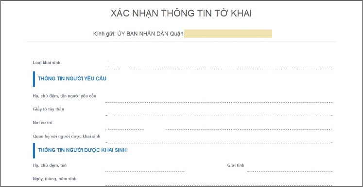 Kiểm tra, xác nhận thông tin tờ khai gửi đến cơ quan tiếp nhận.