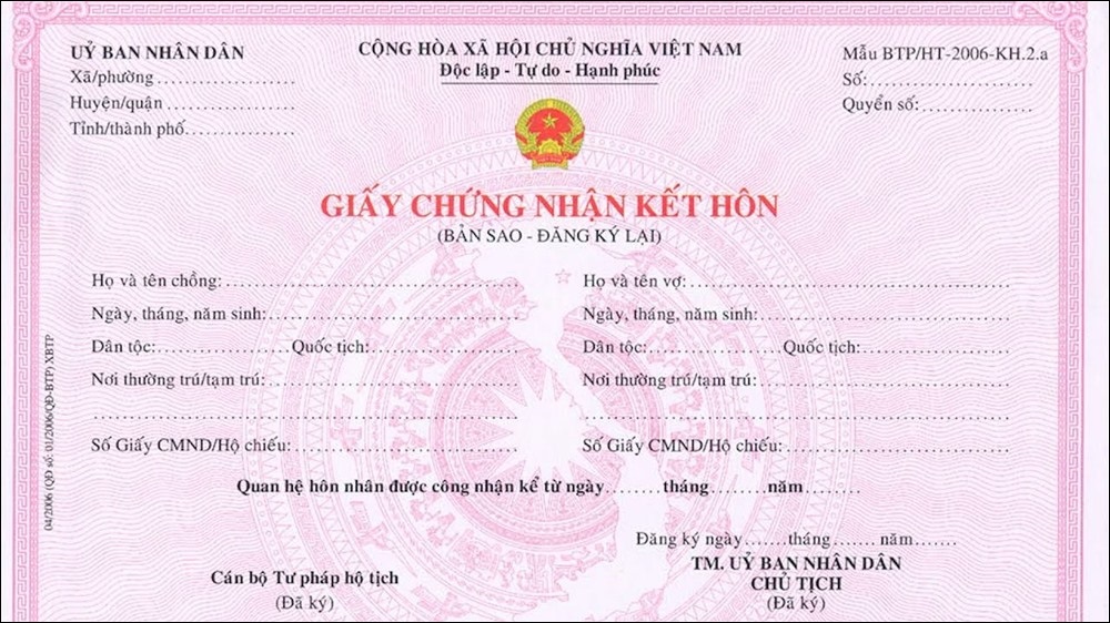 Giấy chứng nhận kết hôn