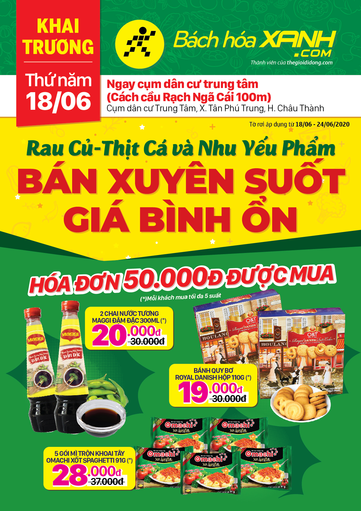 Cửa hàng Bách hoá XANH tại Cụm dân cư Trung Tâm